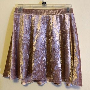 Pink velvet skirt